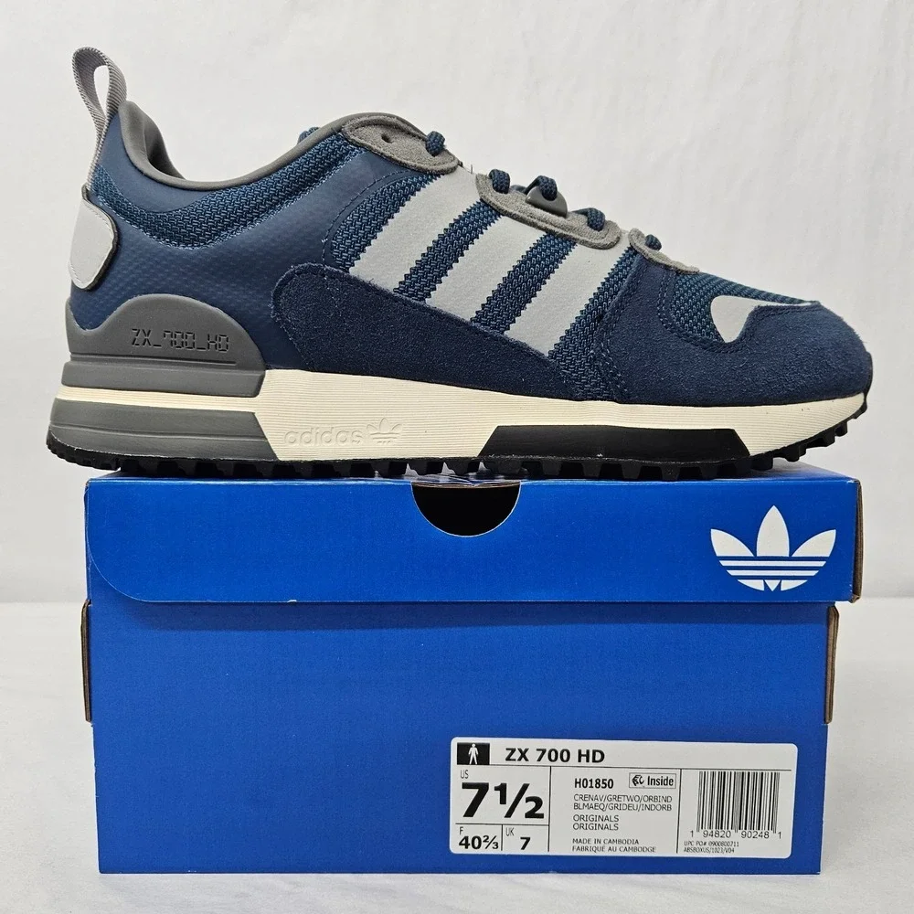 Adidas ZX 700‎ HD Retro Sneakers H01850 Crew Navy Grey Blue Men's Size 7.5